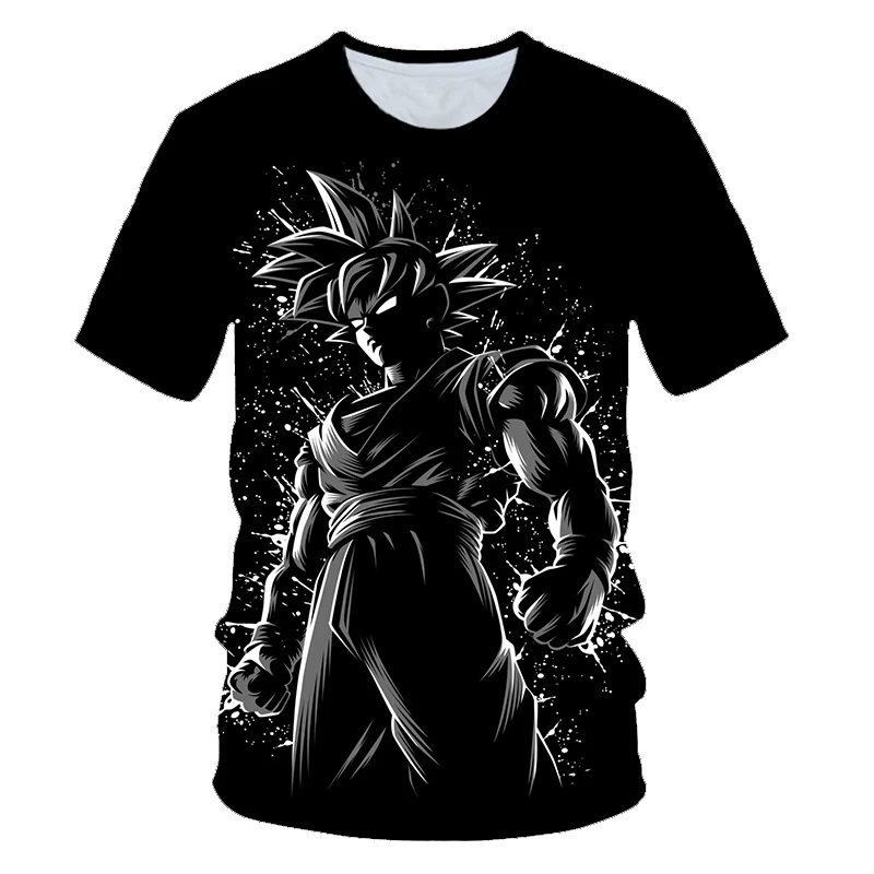 picture color Мужские летние футболки с 3D принтом «Dragon Ball Z», «Super Saiyan Son Goku», «Black Vegeta», «Битва с драконом», Повседневная футболка, топы, футболки для детей - Цвет: picture color