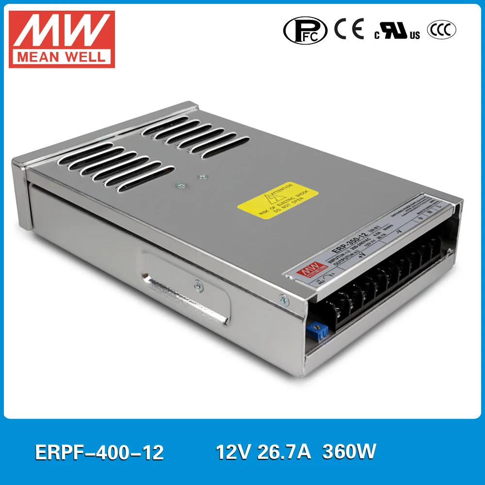 Оригинальный Meanwell ERPF 400 12 вход 110/220VAC для 12VDC 360 Вт непромокаемые источника питания