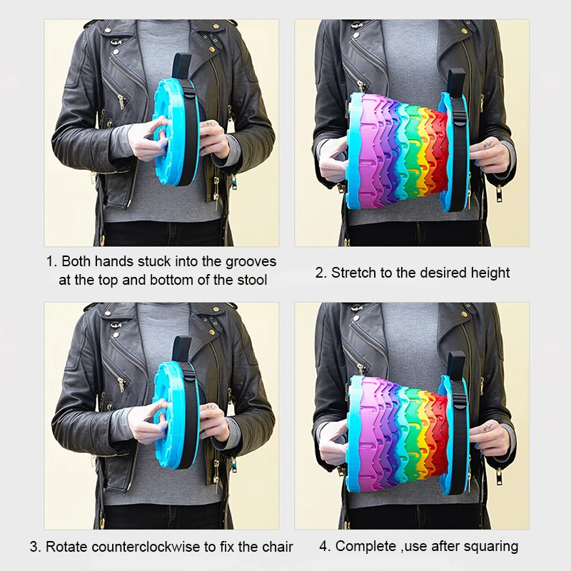 

Retractable Stool Outdoor Folding Chair Portable Camping Fishing Chair Plastic Stool Elderly Shower Stool Lounge Folding Chairs