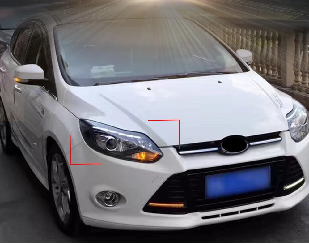 1Pair Car Styling for focus ST Style LED DRL H7 Hid Option Angel Eye Bi Xenon Beam for Ford Focus 3 LED Headlight 2012 2013