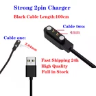 Быстрая доставка Аварийный резервный зарядный кабель для смарт-часов 2-контактный 2,84 мм 4 мм Магнитные всасывающие USB-кабели зарядного устройства 2pin Напульсники Кабельная линия Смарт-часы магнитное устройство для