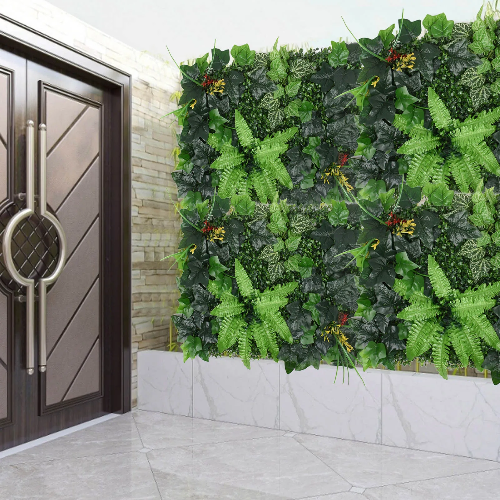 

40*60cm Artificial Plants Panels Plant Privacy Hedge Screen Artificial Vine leaves Outdoor garden decoration