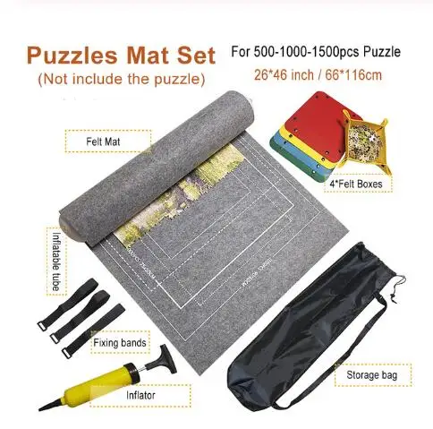 Puzzles Mat Jigsaw Roll Felt Play Large For Up To 3000 Pieces Puzzle Accessories Portable Travel Crawling Baby Toys | Игрушки и хобби