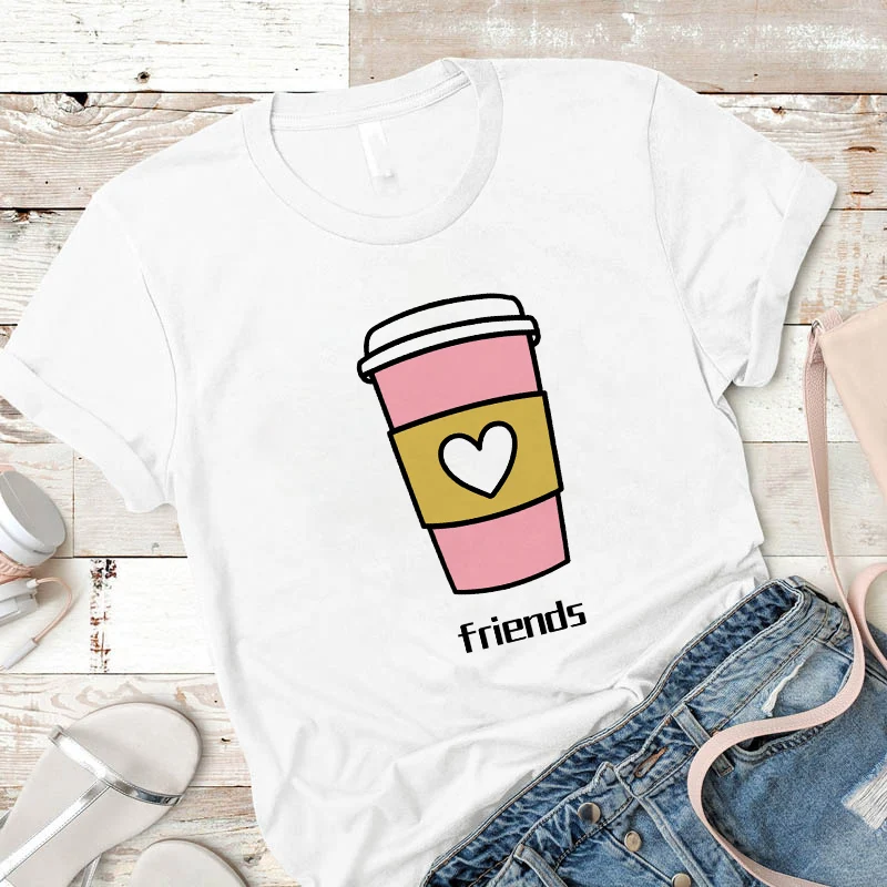 

Women White Clothes Tshirt Fashion Simple T-shirt Casual Summer Tees Cartoons Print Female Cute T Shirt Basic Tops