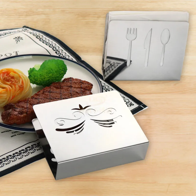 

Golden Towel Holder Square Napkin Holder Creative Towel Holder Napkin Holder Stainless Steel Western Napkin Holder