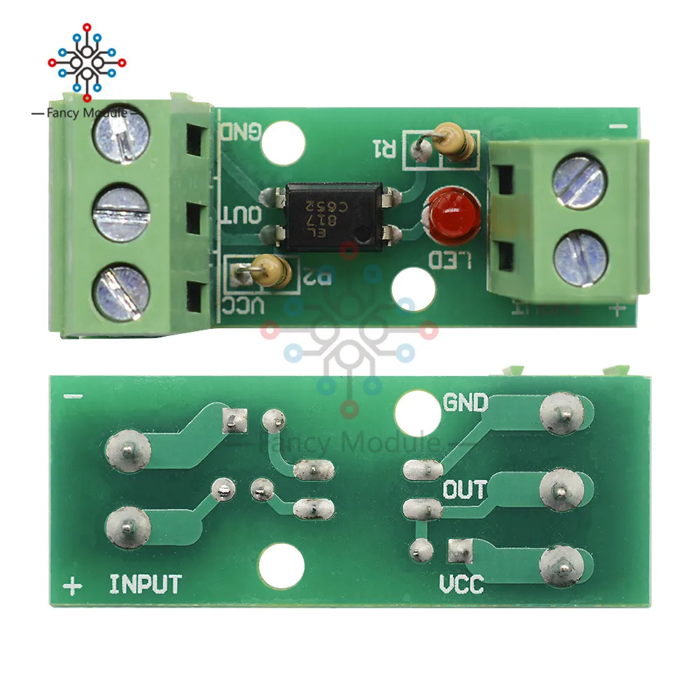 DC 12V 1 канальная оптопара изолированный модуль доска для рейки держатель PLC