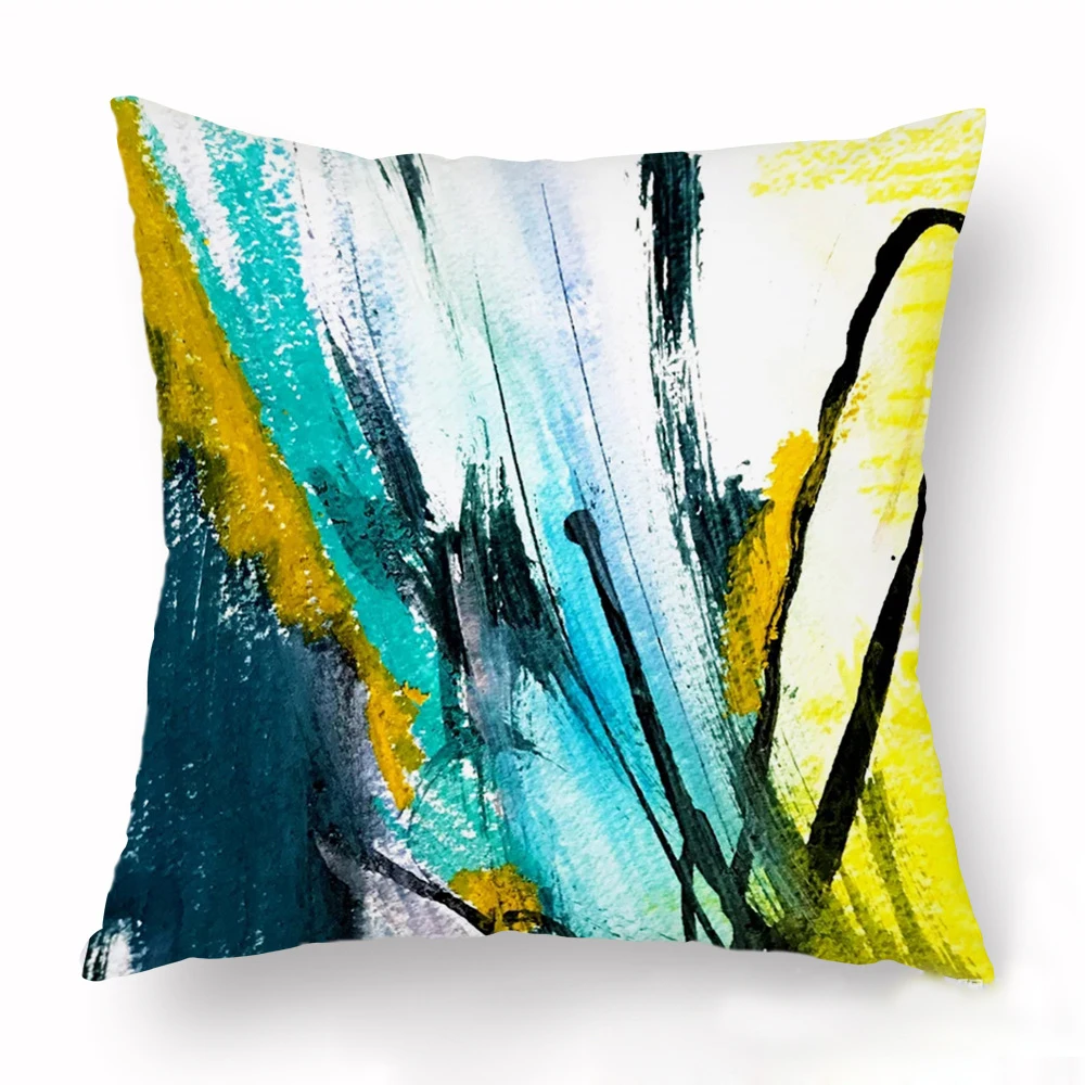 

Home Decor Graffiti Painting Throw Pillow Cover Polyester Sofa Car Throw Pillow Cases Square Cushion Covers funda cojin 45x45cm