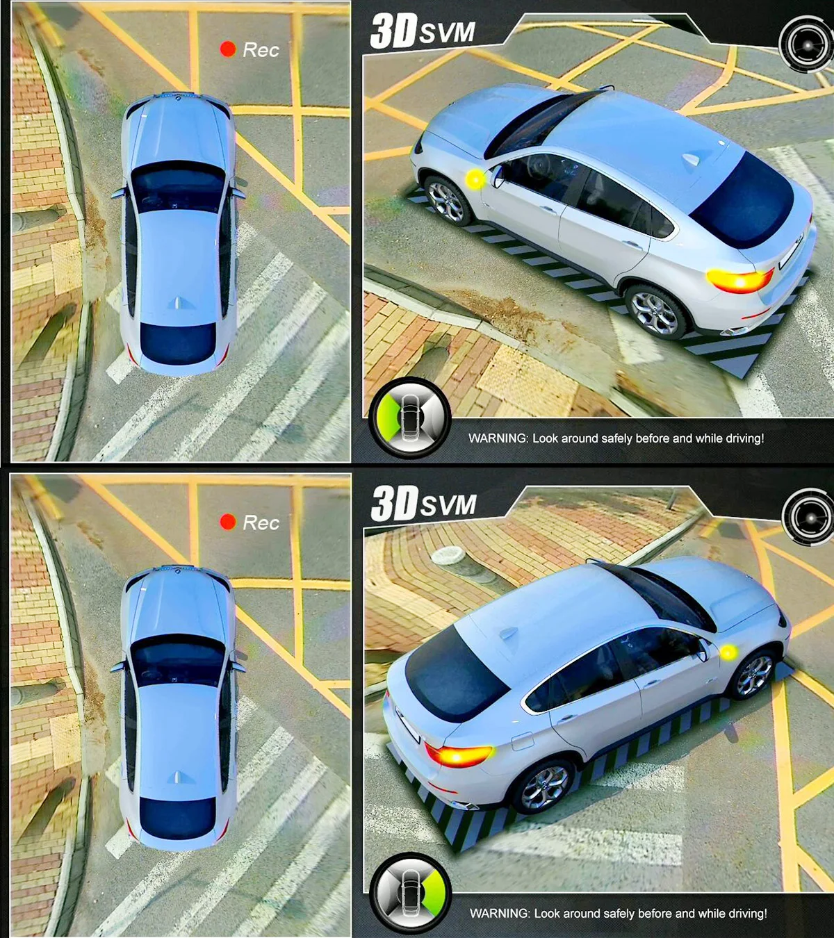 3D HD система наблюдения за объемным видом, 360 градусов, для вождения, с видом птицы, панорама, автомобильные камеры, 4-канальный видеорегистратор, поддержка SD обновления