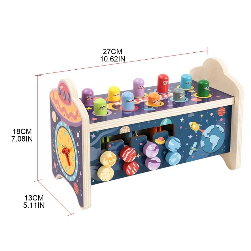 

Wooden Classified Labyrinth Games Pounding Bench Montessori Toy for Toddlers and Friends Interactive Games