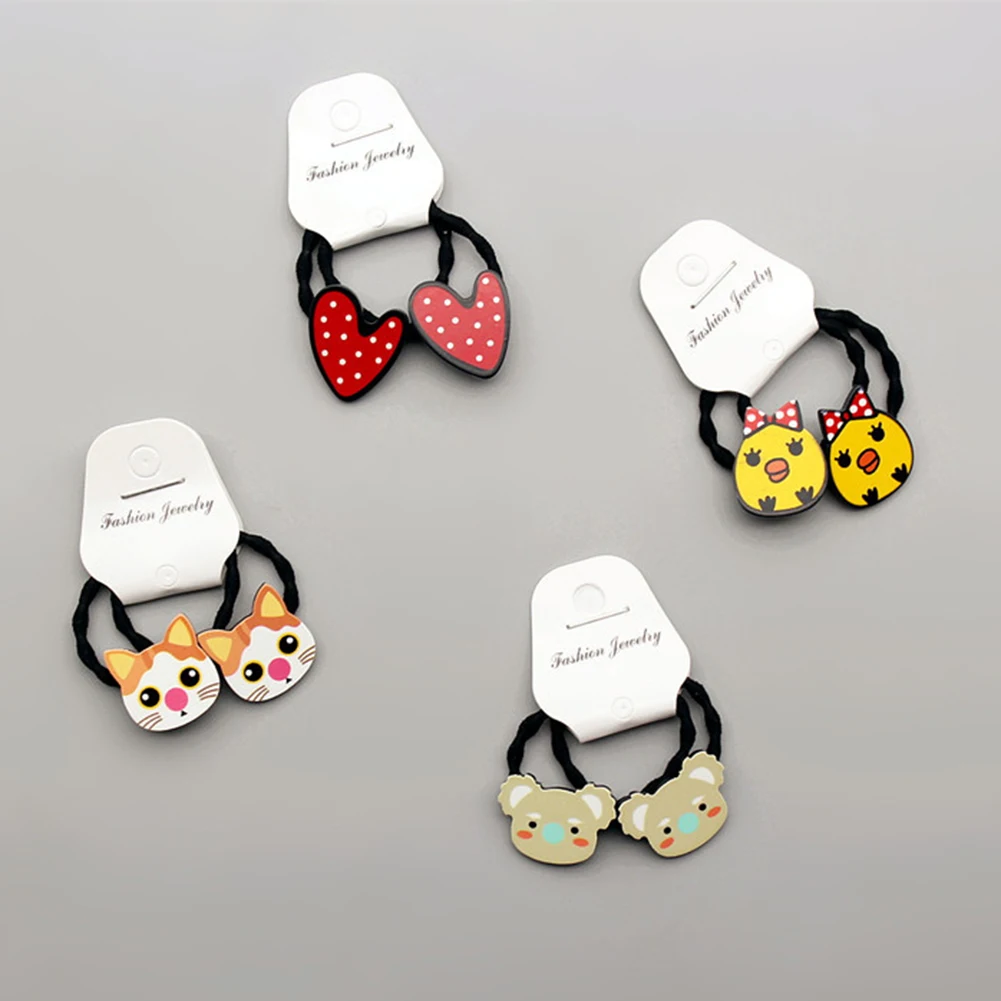 2 шт. веревка для волос с мультяшным животным Кроликом медведем котом детей