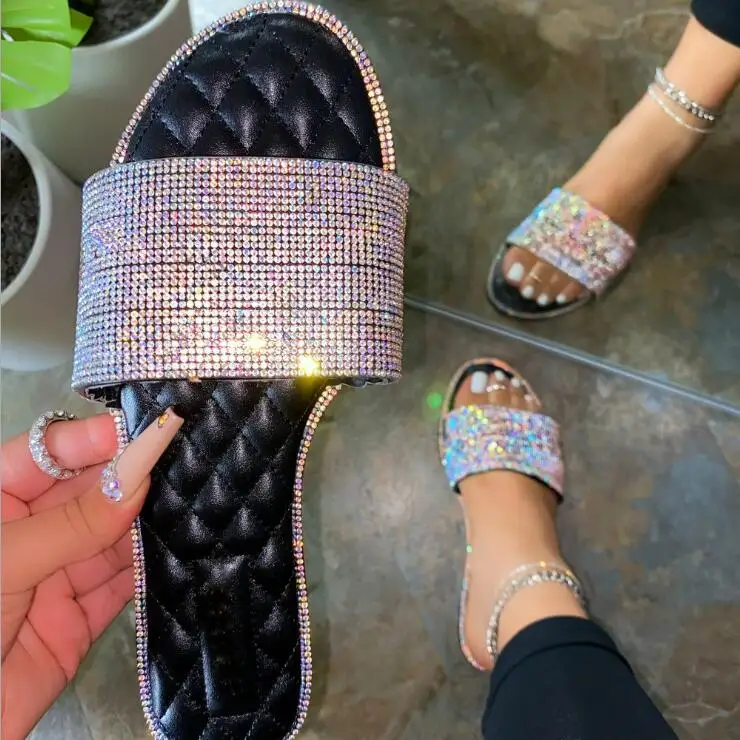 

2020 spring/summer new candy color flat outdoor beach slippers diamond-shaped leather comfort platform sandals for woman