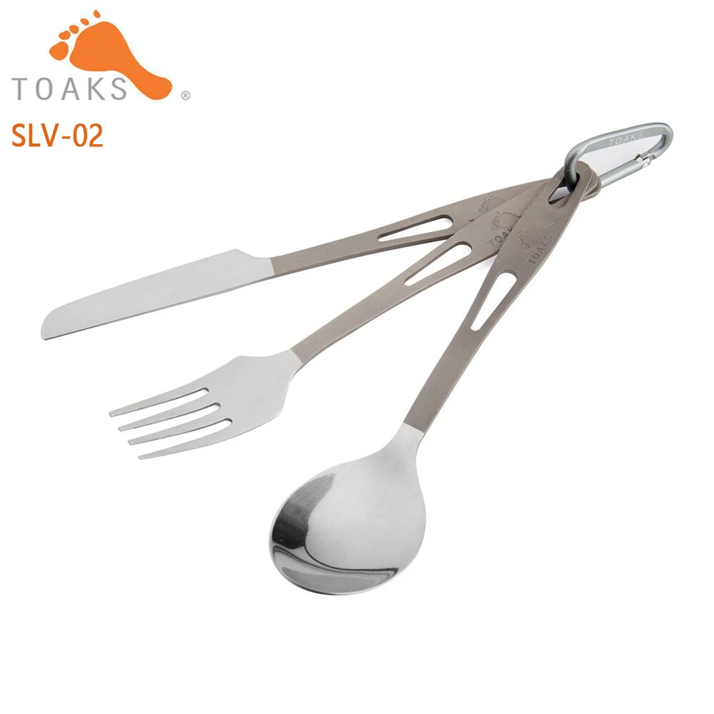 Набор столовых приборов TOAKS из титана комплект 3 предметов полуполированная