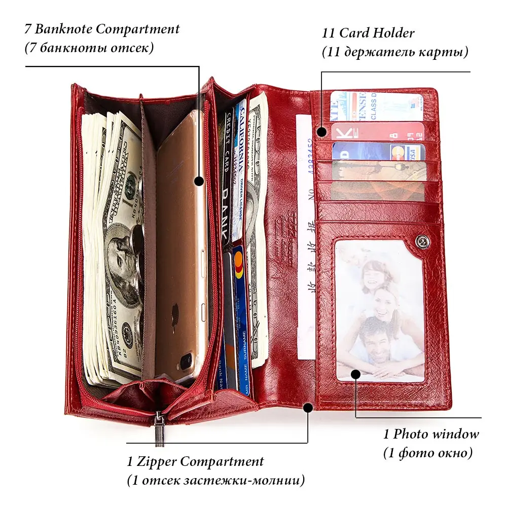 Кошелек женский из коровьей кожи с отделением для нескольких карт | Багаж и сумки