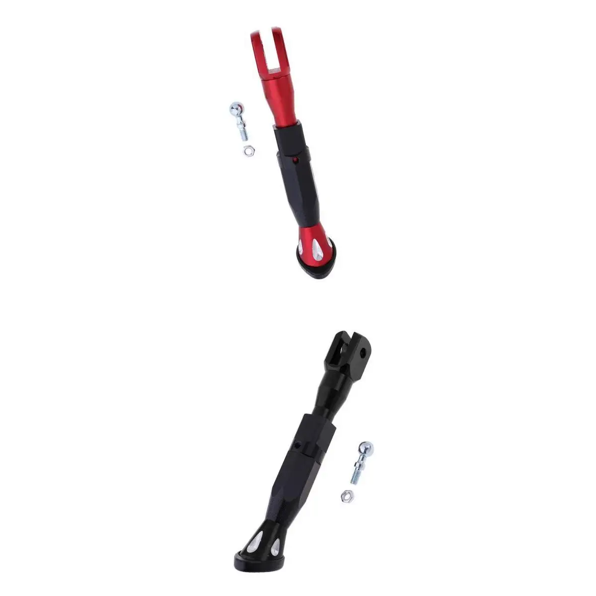 

Motorcycle Foot Kickstand Side Stand Supporter Adjustable 21-25cm Red/Black