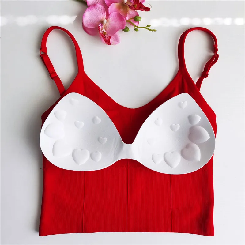 

Plus Size Crop Tops For Women Push Up Wireless Bra Seamless Female Underwear Tank Top Ladies Bralette Removable Padded Lingerie