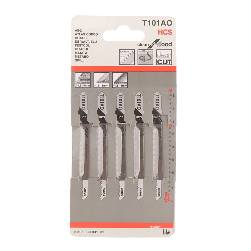 

5pcs/lot HCS T101AO HCS T-Shank Jigsaw Blades Curve Cutting Tool For Wood Plastic Saw for cut wood and plastic Clean