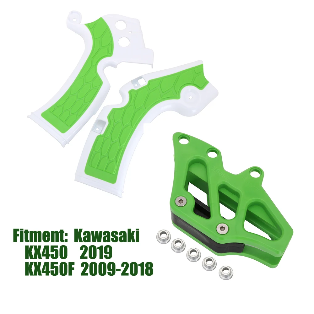Пластик крышка Боковая Рама гвардии протектор для KX450F KX 450F KXF450 KX-F 450 2009 2010- KX450 KX 450 - Цвет: Set