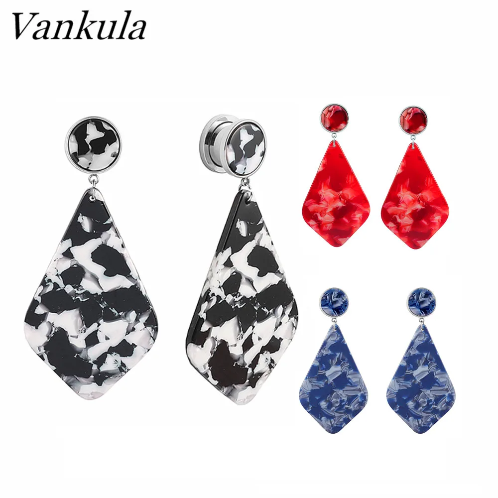 Женские акриловые серьги Vankula пробки для ушей из нержавеющей стали 316L ювелирные