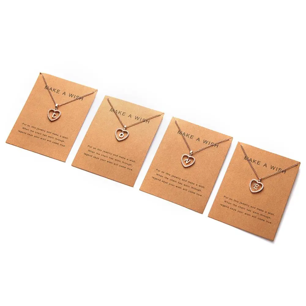 26 букв модное ожерелье Кулон Циркон выдалбливают сердце | Украшения и аксессуары