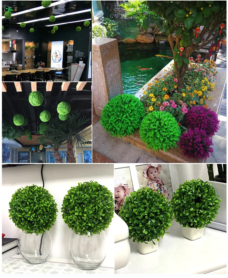 Свадебная композиция искусственная садовая трава буксисные шары топиария из