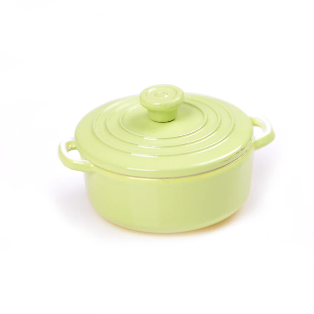 Hot Dollhouse Miniature Kitchen Utensil Cooking Ware Play Toy Mini Pot Boiler Pan with Lid Kettle Doll house Accessories |