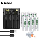 1200 мАч 3,7 в 14500 батарея 14500 AA литий-ионная аккумуляторная батарея 14500 литий-ионная батарея для светодиодного фонарика + зарядное устройство