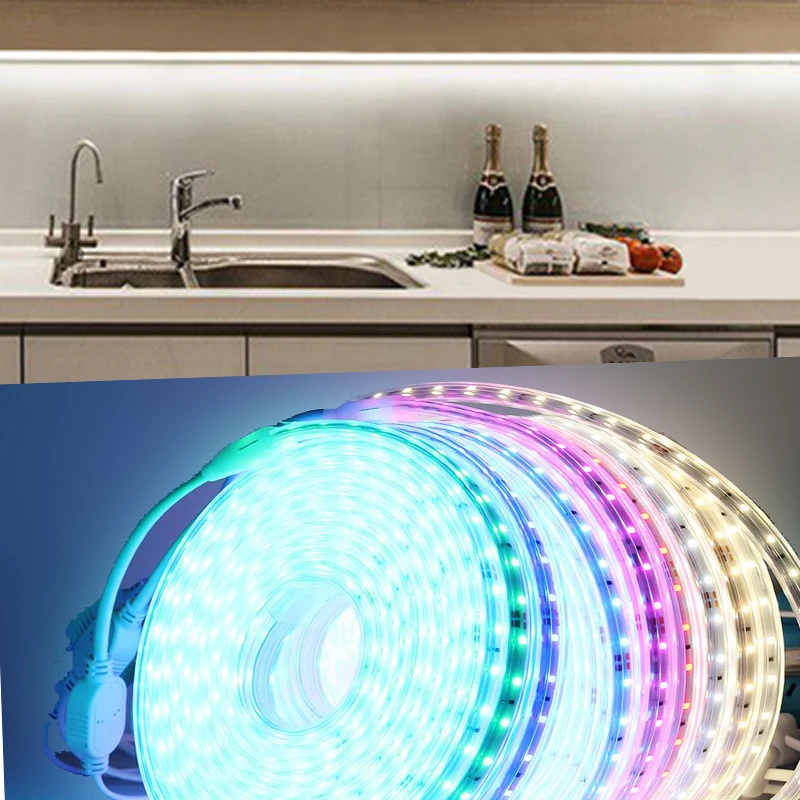 

220v LED Cabinet Lights Closet Wardrobe LED Strip Night Lamp 1M 3M 5M 10M for closet wardrobe cupboard living room backlight