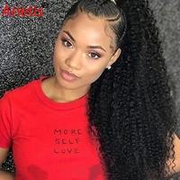 arietis 8 22 100gpcs malaysian afro kinky curly natural black 100 remy human drawstring hair extension for white women