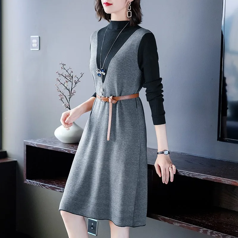 Женские осень-зима с высоким плотно облегающим шею воротником Теплые лоскутные