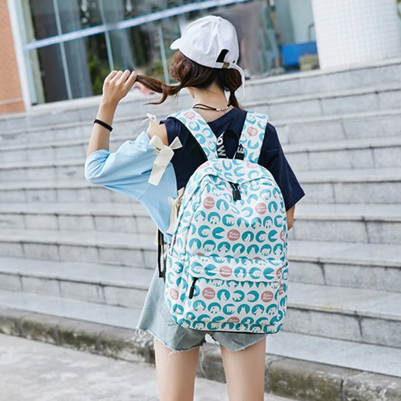 Милый водонепроницаемый женский рюкзак с принтом медведя для девочек ежедневный