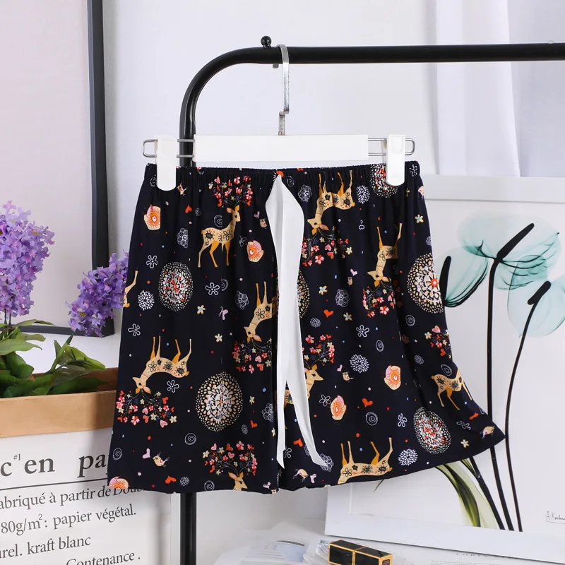 

Print Flower Pajamas Summer New Shorts Women Under Bottoms Soft Lounge Wear Casual Sleepwear Intimate Lingerie Comfy Homewear