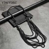 necklace chain vintage jewelry for women sweater chain handmade art oversize multilayer necklaces black minimalist punk style ne