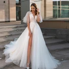 Женское свадебное платье It's yiiya, белое ТРАПЕЦИЕВИДНОЕ ПЛАТЬЕ с разрезом спереди и коротким рукавом на лето 2022