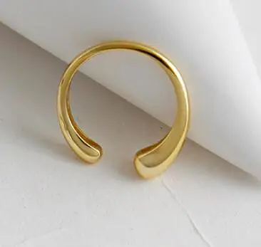 gold SHANICE Аутентичное кольцо из стерлингового серебра 925 пробы, гладкое кольцо, регулируемое кольцо, ювелирные украшения для женщин, вечерние аксессуары - Цвет основного камня: gold
