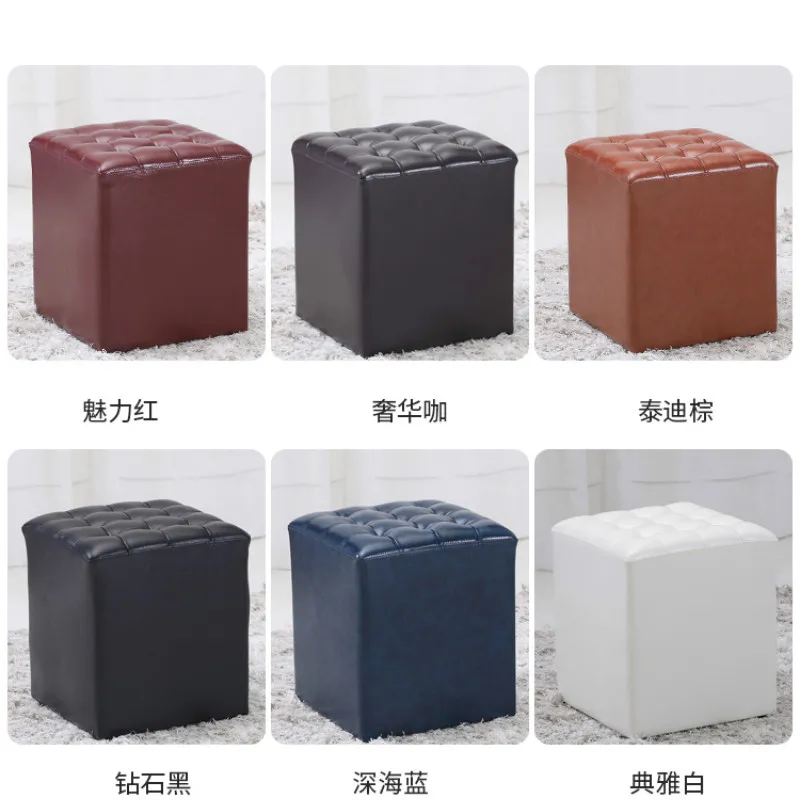 Антикварный диван-табурет из натуральной кожи домашний табурет для гостиной