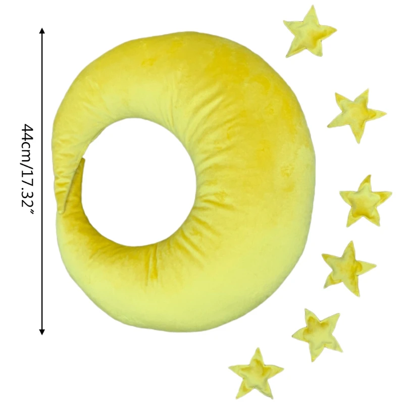 Almohada de Luna y estrellas para beb&eacute; posando, accesorios de fotograf&iacute;a reci&eacute;n nacido, accesorios para sesi&oacute;n de fotos-5