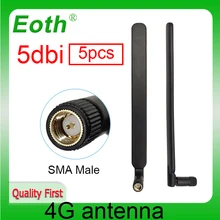 Eoth 5pcs 4G lte antenna 5dbi SMA Male Connector Plug antenne router external repeater wireless modem antene