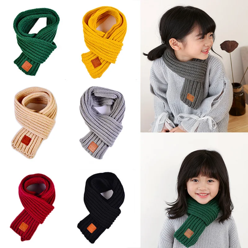 Детский шарф высокого качества 13 цветов осенне зимний теплый вязаный для