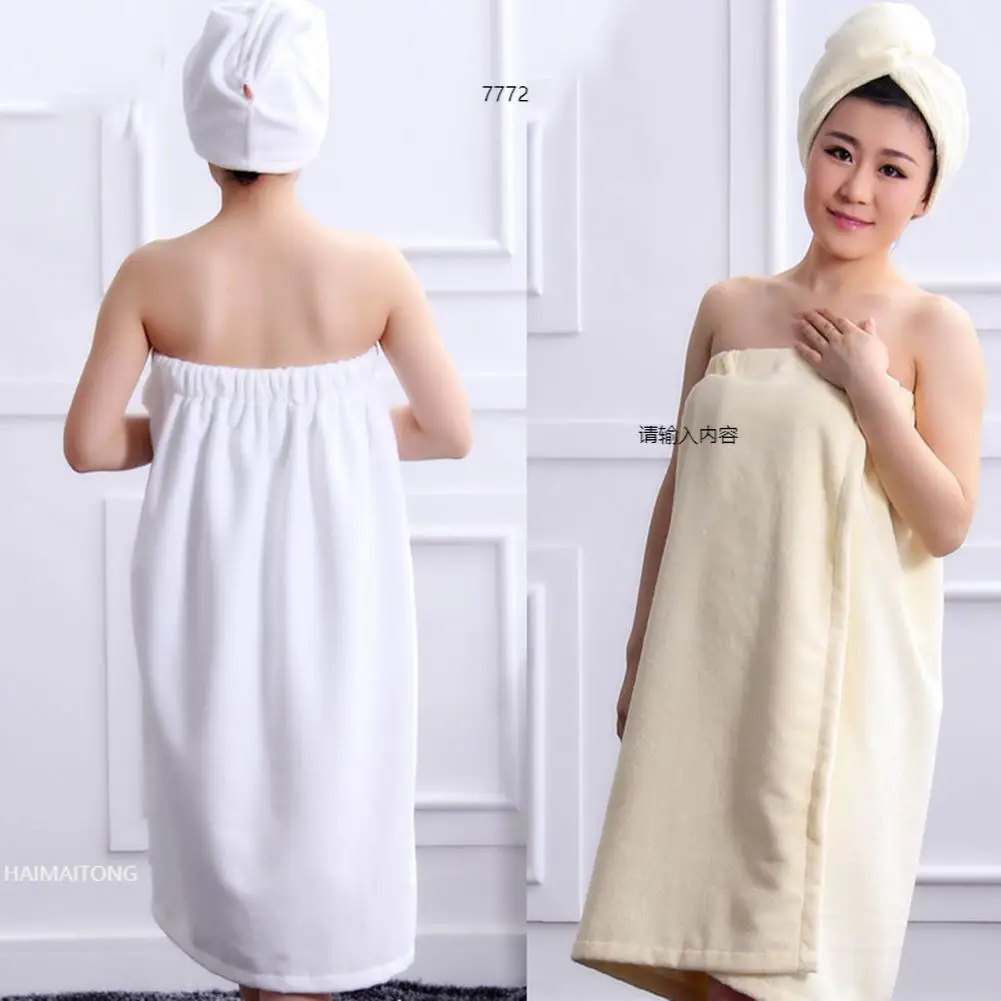 

2Pcs/Set Women Water Absorbing Fast Dry Hair Hat Bathing Towel Spa Wrap Shower Supply 10 Colors