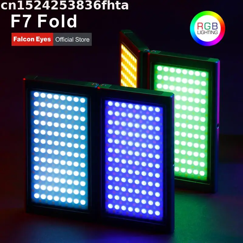 

Falcon Eyes 24W F7 Fold Pocket RGB LED Light Android & iOS APP Control Adsorbable For Video/Youtube/Vlog Photography Fill Lamp