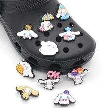 1pc PVC Shoe Charms Buckles Accessories DIY Cute Cartoon Dog Style Sandals Garden Shoe Decoration Fit JIBZ Croc Kids Xmas Gifts