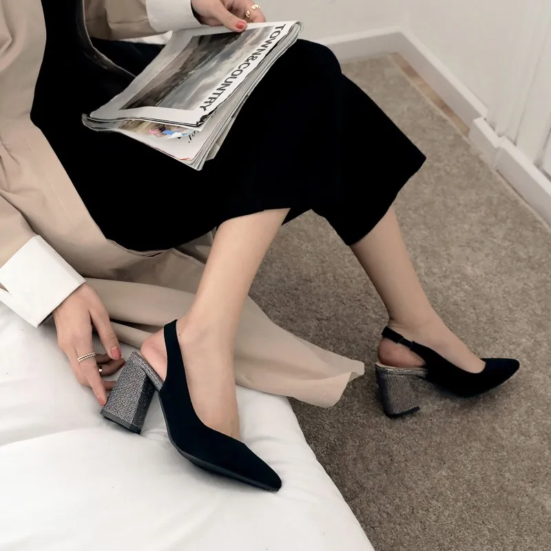 Женские туфли на высоком толстом каблуке женские лодочки большие размеры до 28 см