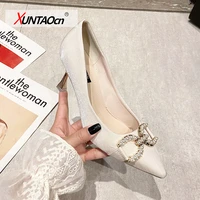 2021 summer new women shoes woman hollow leather sandals thin heel rhinestone pointed toe fashion ladies high heels