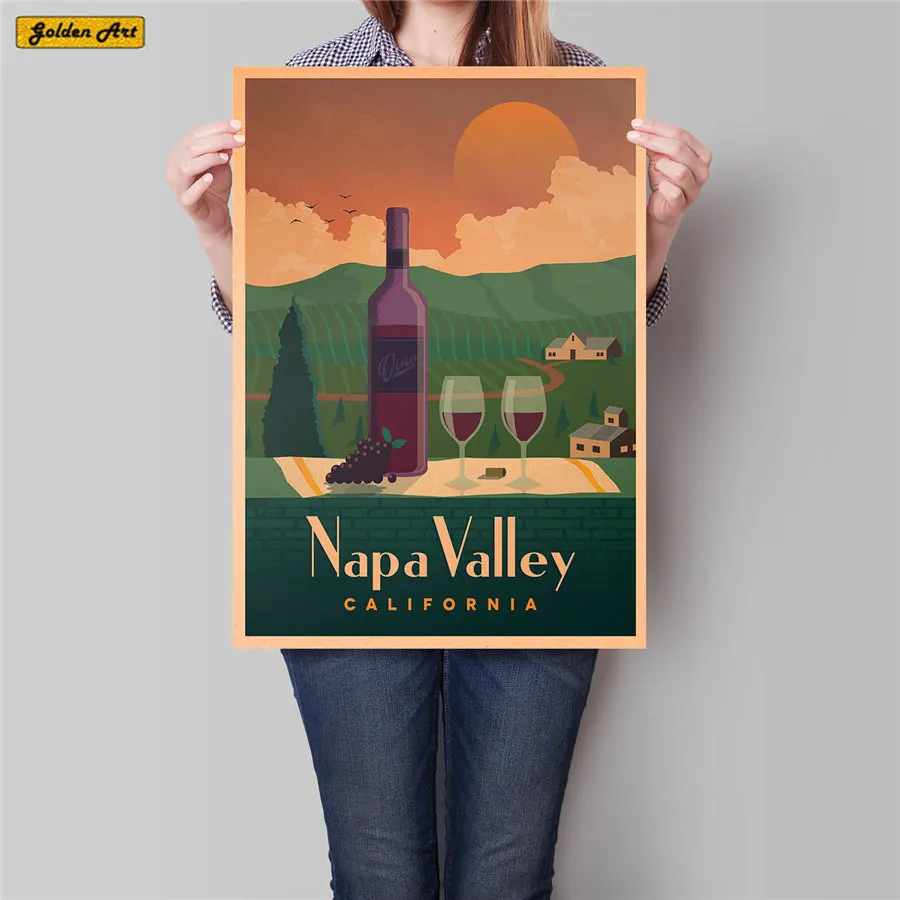 Постер известного города летний праздничный путешествия ручная роспись