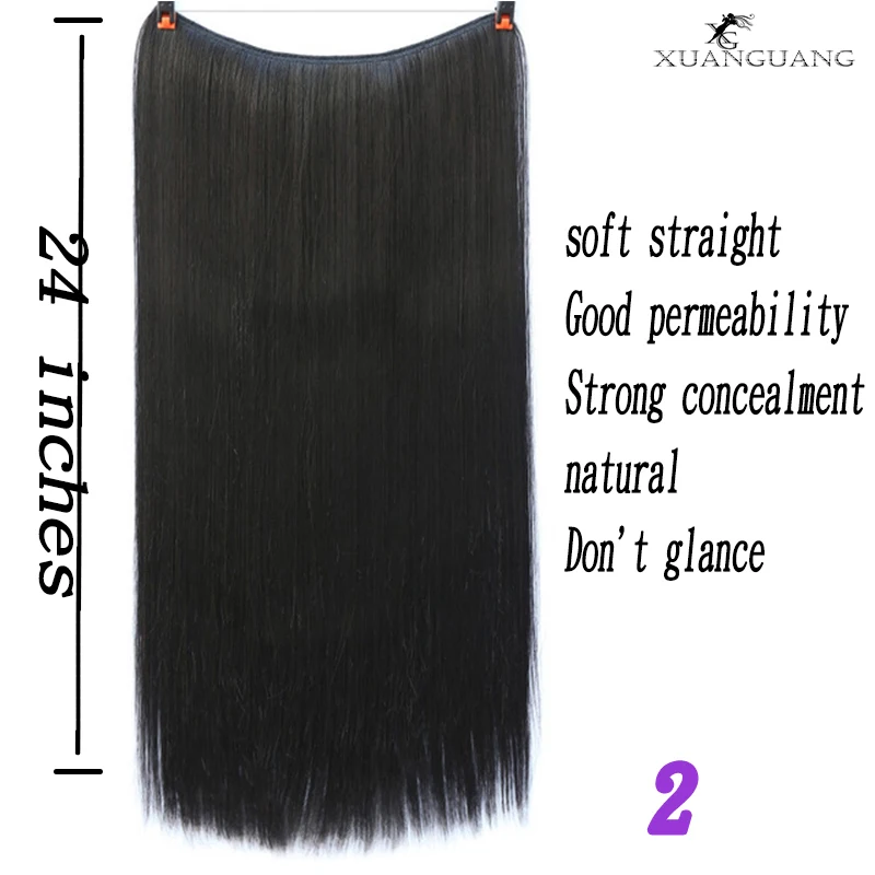 

XUANGUANG Curly hair extension Straight hair extension Wig Hair extension fish line Natural non reflective Adjustable