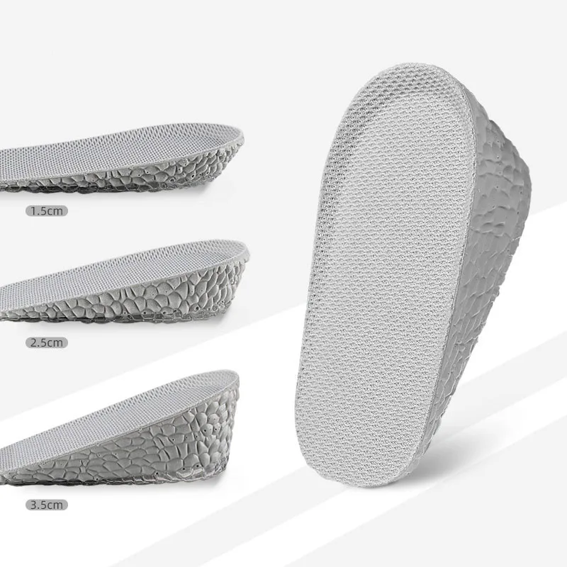 

2Pcs Silicone Gel Height Increased Insoles Heel Pad Invisible Shoe Inserts Heighten Increase Half Insole Foot Care Shoes Cushio