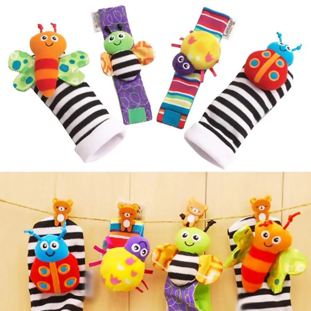 4 предмета с повязкой Набор погремушек мотивами из мультфильмов для