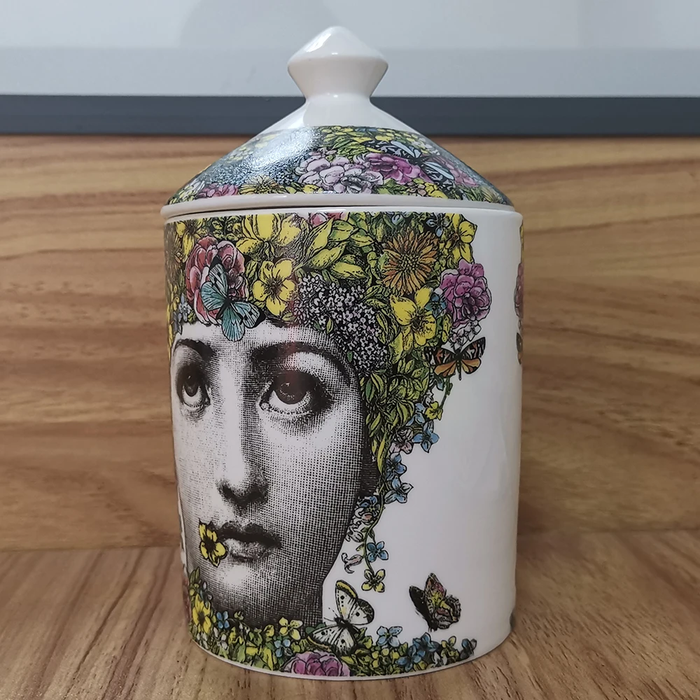 Подсвечник Fornasetti, ручная работа, кувшин для свечей, ретро, Lina, банка для хранения лица, керамическая банка для дома, изысканный керамический Декор
