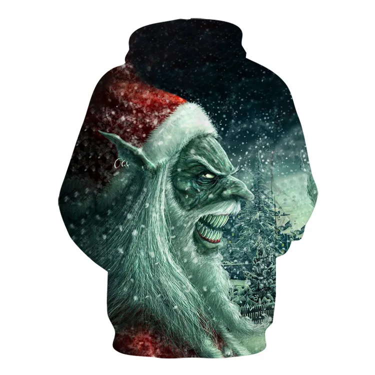 Унисекс Рождество дьявол Санта Клаус 3D цифровой печати свободный свитер с