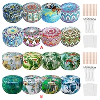 8pcs empty tinplate box metal storage tins cans jars containers wicks sticker centering for essential oil diy candle making